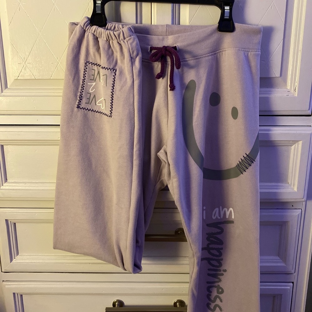 Peace love world I am happy sweatpants